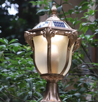 Lampe solaire d'extérieur étanche à économie d'énergie LED pour pilier, villa, ferme, jardin, paysage, portail, clôture