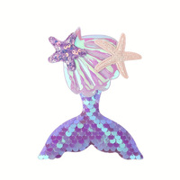 Ensemble de pinces à cheveux et bandeaux faits main pour enfants, motif sirène de dessin animé, en tissu à paillettes, style euro-américain, pour le marché transfrontalier, cadeau mignon, Yiwu