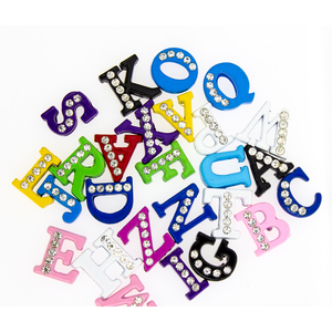 Nhiều Tùy Chọn Mặt Dây Chuyền Charms DIY 8Mm Trượt Chữ 8Mm Trượt Số Rhinestone Sơn Màu Bảng Chữ Cái Trượt Charms - Product Image 5