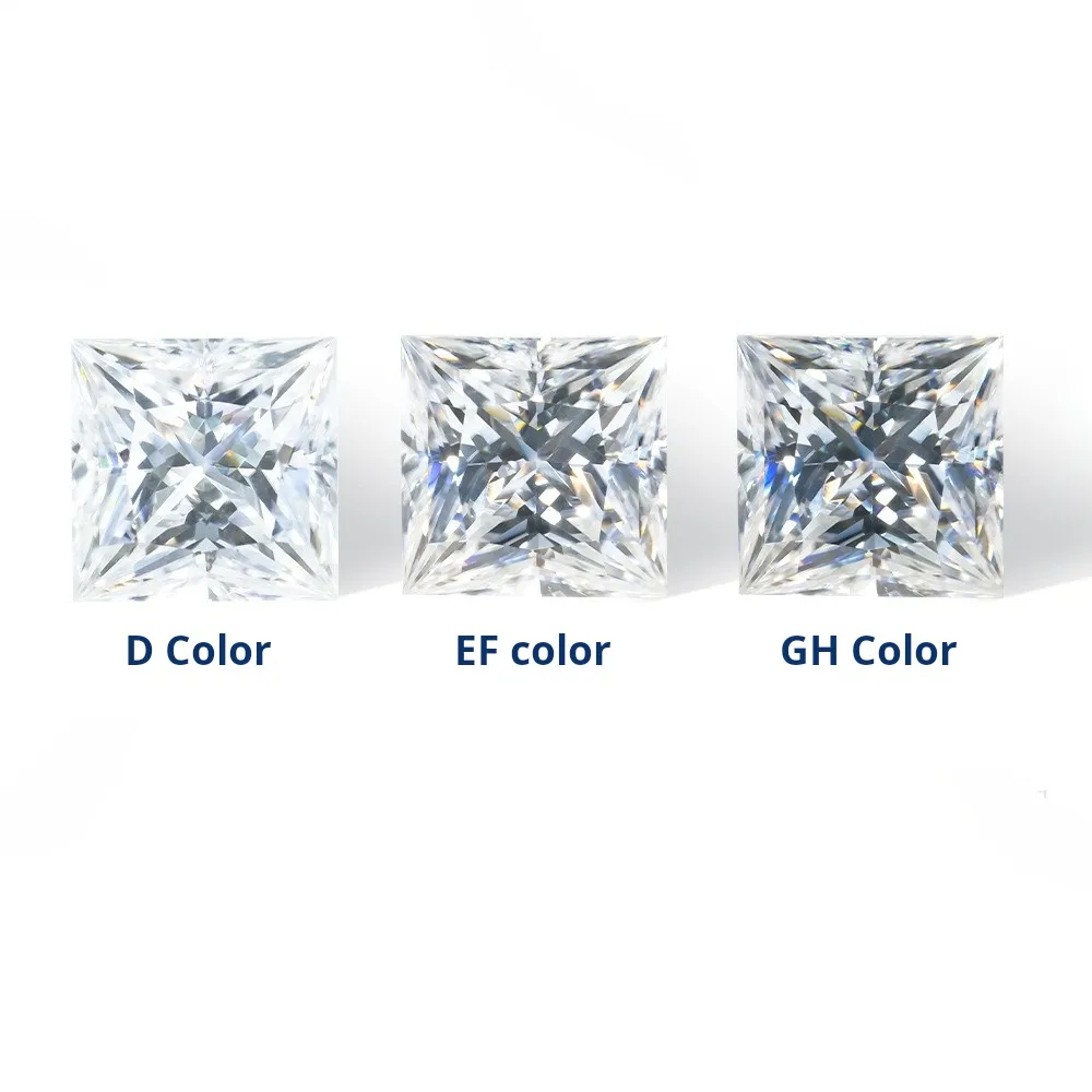 Moissanite Certified D-H/VVS White Princess Cut Loose Moissanite Stone For Fashion Jewelry