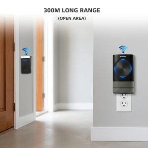 <span class=keywords><strong>Timbre</strong></span> Inalámbrico para Apartamento con Autoalimentación, 150m de Largo Alcance, Resistente al Agua, Sin Batería, con Botón <span class=keywords><strong>Pulsador</strong></span> - Product Image 4