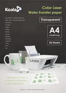 Papier de transfert en céramique, impression Laser, curseur d'eau format A3 et A4, blanc, Premium