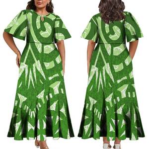 Nouvelle Offre Spéciale femmes élégant plissé goutte d'eau conception cloche manches dames robe conception personnalisée conque étoile de mer impression robe de bal - Product Image 3