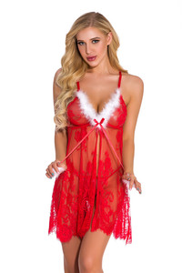 UD6378 Fabbrica Rosso Trasparente Sexy Del Merletto Della Bamboletta Sexy Delle Donne Della Biancheria di <span class=keywords><strong>Natale</strong></span> - Product Image 5