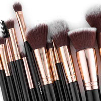 Lot de 12 Pinceaux de Maquillage Professionnels en Nylon à Manche en Bois, Portables, Logo Personnalisé, de Luxe, Végans, Noirs, avec Étui