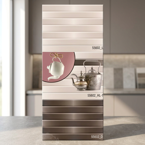 Gran oferta, azulejos de pared esmaltados de cerámica pulida de alto brillo de 300x450mm, diseño 3D ondulado Digital para cocina, baño y exteriores, precio bajo - Product Image 2