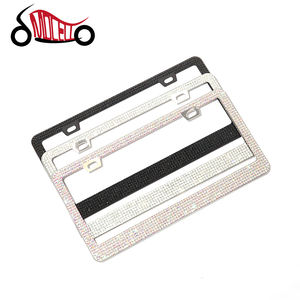 Cadre de plaque d'immatriculation universel pour voiture, couvre-plaques d'immatriculation, résistant à la rouille, résistant aux intempéries, argent, noir, acier inoxydable - Product Image 4