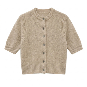 Cardigan en tricot personnalisé pour femme, en laine douce et confortable, classique, tendance, polyvalent, à bouton unique, élégant, faible quantité minimale de commande - Product Image 1