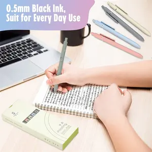 Luxury Metal Writing Pen With Premium Black Gel Ink Retractable Ballpoint Pens For Office School Home Supplies