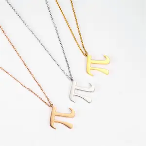 Collana con simbolo digitale pi in oro 18 carati acciaio al titanio personalità creativa lettera greca ins catena clavicola da donna