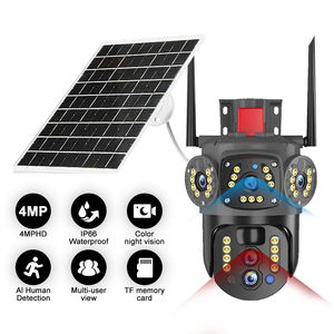 2 렌즈 10 배 줌 4G 태양 광 카메라 <span class=keywords><strong>360</strong></span> 도 휴대 전화 원격 야외 야간 투시경 홈 보안 고화질 배터리 - Product Image 4