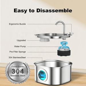 不锈钢猫饮水机3.2L静音u盘猫饮水机自动宠物饮水机 - Product Image 2