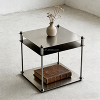 DIY Gebürsteter Silberner Edelstahl Nachttisch Versandmontiert Luxuriöses Modernes Modulares Schrank-Aufbewahrungsregal mit Verstellbarer Höhe