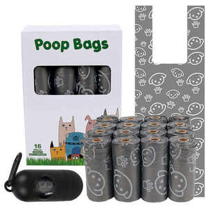 Plastik tugas berat warna kustom kantung kotoran anjing Biodegradable ramah lingkungan untuk limbah hewan peliharaan - Product Image 1