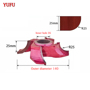 Fraise à queue en alliage dur YUFU à 4 dents et trou de coupe demi-circulaire de 1/4 de pouce, diamètre de 35 mm, possibilité de personnalisation - Product Image 4