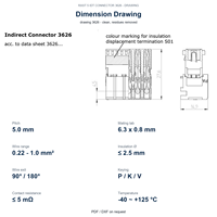 Connecteur RAST 5 IDT Série 3626, 2-12 pôles, connecteur fil-carte à isolation par déplacement, pas de 5,0 mm, DIN 46244, connecteur à languettes