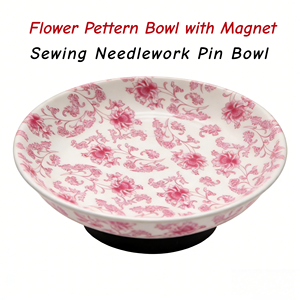 Mangkuk Magnetik Motif Bunga Pink, Alat Penahan Jarum dengan Cetakan Penuh, Magnet Jarum untuk Menjahit, Kanvas, dan Sulaman - Product Image 1