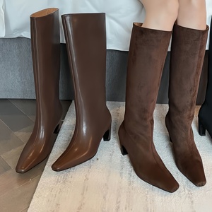 2025 Autumn and Winter Luxury Designer Women's High Heel Knee High <b>Boots</b> Premium Quality Outdoor Walking <b>Boots</b> - Product Image 1