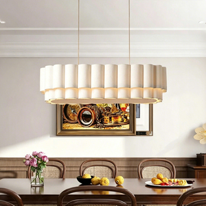 <span class=keywords><strong>Luminaire</strong></span> <span class=keywords><strong>suspendu</strong></span> japonais créatif Wabi Sabi LED blanc chaud, protection des yeux, tissu + métal, installation facile, salon, style français - Product Image 5