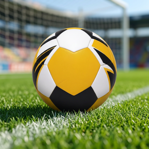 Ballon de football jaune, noir et blanc, taille 3, durable, léger, pour l'entraînement sportif en plein air - Product Image 4