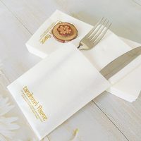 Serviettes de table jetables en papier non tissé, 1 plis, en pâte de bois vierge douce, colorées, pour cocktails et dîners, pliées en forme de sac, imprimées pour les restaurants