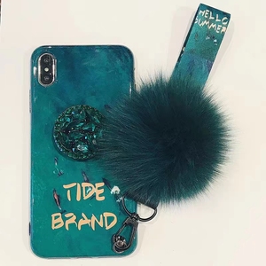 Custodia morbida in TPU con sfera di pelliccia alla moda con supporto diamantato/cinturino da polso per <span class=keywords><strong>Huawei</strong></span> <span class=keywords><strong>P10</strong></span> P20 P30 Plus Pro custodia - Product Image 1