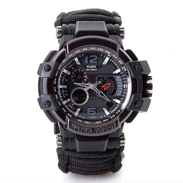 Outdoor Survival Watch Multifunctional Waterproof Tactical Paracord Watch Bracelet Camping Hiking Emergency Gear EDC