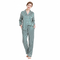 Piyama Sutra Wanita Mewah Hongbo OEM, Pakaian Tidur Wanita Lengan Panjang, Piyama Sutra Mewah Set Wanita