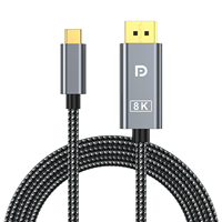Câble USB C vers DisplayPort 8K60Hz 4K144Hz Type C vers DP 1.4, 32,4 Gbit/s pour moniteur d'ordinateur portable de jeu