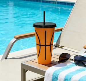 Vaso de Plástico Reutilizable con Tapa para Bebidas Frías, Regalo para Fanáticos del Baloncesto, Recuerdo de Fiesta Deportiva, Gran Capacidad - Product Image 5