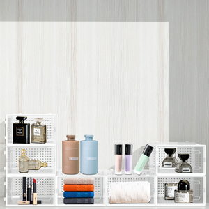 Modern Design Clear Plastic PP Storage Boxes <strong>Bins</strong> Small <strong>Rectangle</strong> Stackable Folding Detachable Two-End Frame Shoes Carton - Product Image 3