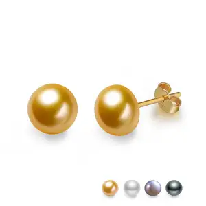 RINNTIN SE86 New Fashion Women Jewellery 925 Sterling Silver Gold Pearl Stud Earrings