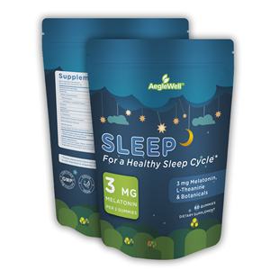 AegleWell Sleep Gummy, <span class=keywords><strong>3</strong></span> <span class=keywords><strong>mg</strong></span> de <span class=keywords><strong>mélatonine</strong></span>, L-théanine, fabrication directe en usine, gommes à la <span class=keywords><strong>mélatonine</strong></span>, vitamines pour adultes pour améliorer le sommeil - Product Image 1