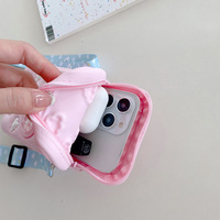 Étui de téléphone portable créatif en silicone liquide avec motif nuage de dessin animé, pochette à monnaie, sac bandoulière, pochette de rangement antichoc