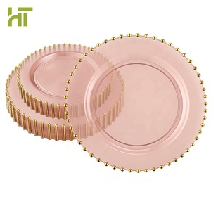 Piatti in Plastica PS Rosa Usa e Getta, Piatti Colorati Personalizzati per Insalata, Dessert e Cena, Vassoi in PP Riutilizzabili per Feste, Matrimoni, Campeggio - Product Image 1