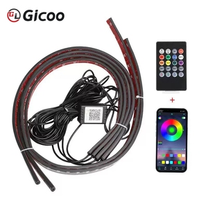 Tira de Luces LED Flexibles para el Chasis del Automóvil, RGB, con Control por Aplicación, Control Remoto, Luz de Neón, Lámpara de Ambiente para Decoración de Automóviles, 12 V - Product Image 2
