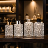 Bouteille en verre de luxe pour diffuseur de parfum d'ambiance, flacon vide transparent carré pour diffuseur à bâtonnets, avec bouchon, vente en gros