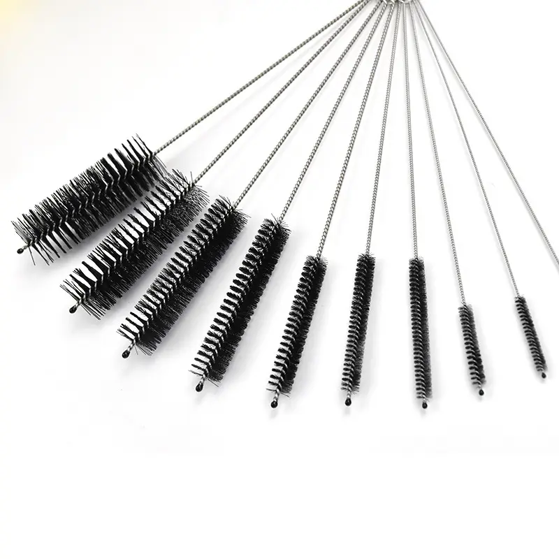 10pcs/set Long Handle Stainless Steel Tube And Pipe Cleaning Brush Set