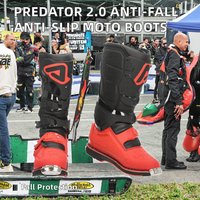 Bottes ENDURO Marque italienne Predator 2.0 Bottes de course moto Haute tige Doublure en cuir véritable Anti-chute Anti-dérapant Homme