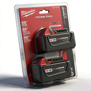 Paquete de dos baterías <span class=keywords><strong>Milwaukee</strong></span> 18V <span class=keywords><strong>M18</strong></span> REDLITHIUM XC5.0 de capacidad extendida para herramientas eléctricas <span class=keywords><strong>Milwaukee</strong></span> <span class=keywords><strong>M18</strong></span> - Product Image 1