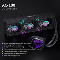 Refroidisseur liquide pour processeur LOVINGCOOL avec écran de 3,5 pouces, système de refroidissement par eau à triple ventilateur 2500 tr/min avec écran 640x480 pour kit de boîtier de PC de jeu