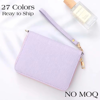 Best-seller, portefeuille zippé en cuir Epi de luxe, 27 couleurs, A7, organiseur d'argent, bracelet, logo personnalisé, accessoire de feuille volante
