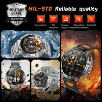 Nouvelle montre connectée sportive pour homme AK112, 1400 mAh, écran LED de 1,7 pouce, lampe torche, étanche IP68, suivi de la forme physique, fréquence cardiaque, oxygène sanguin, sommeil