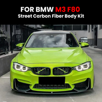 Kit aérodynamique en fibre de carbone préimprégnée pour M3 F80 : Lame avant MP, séparateurs inférieurs, jupes latérales, diffuseur arrière, spoiler M4, calandre et coques de rétroviseurs