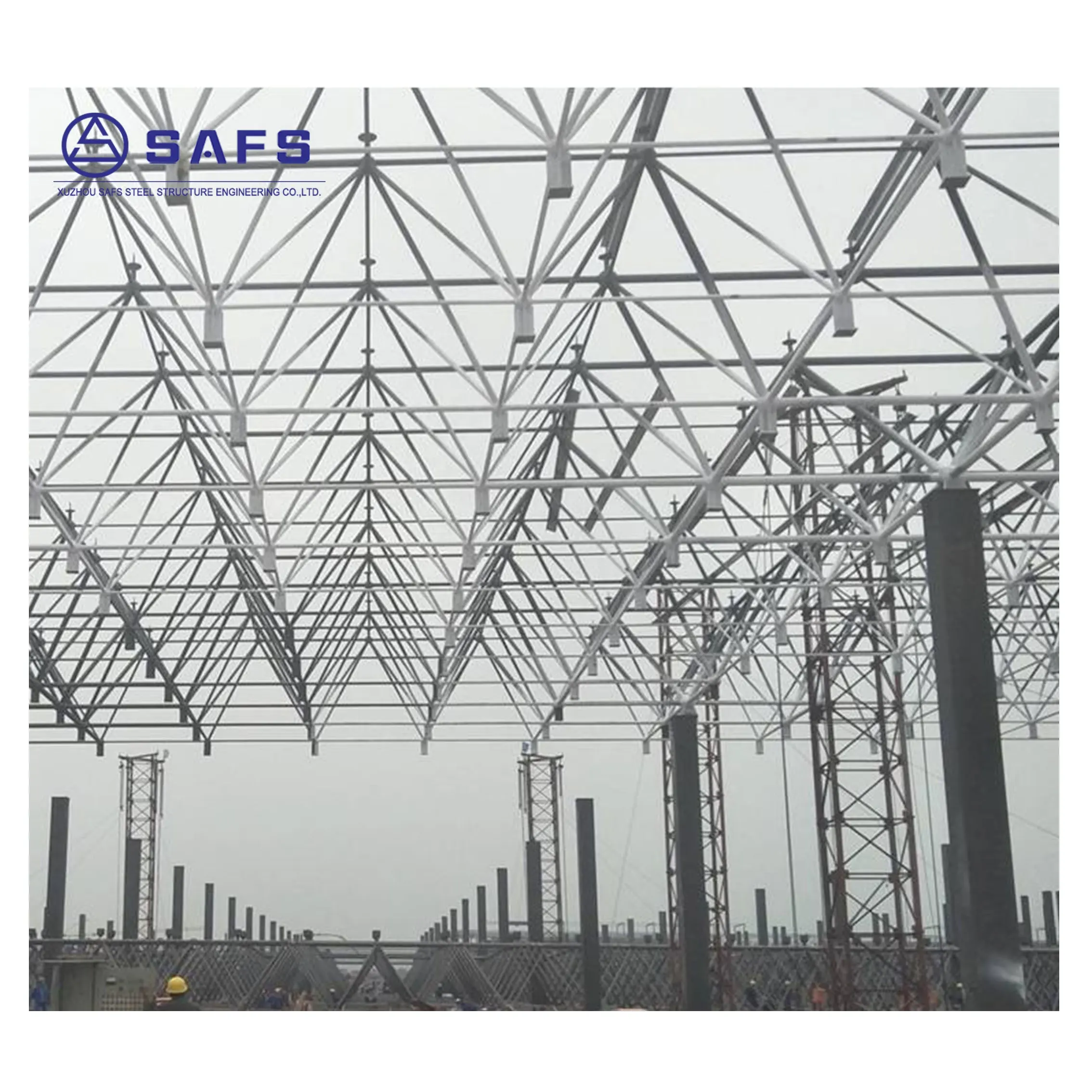 SAFS جودة عالية مساحة كبيرة هيكل فولاذية مسبقة الصنع مستودع مصنع صناعي قوي