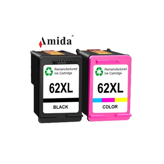 Amida Inks 62XL 62 XL Remanufactured Compatible Deskjet OfficeJet Color Inkjet for HP Ink Cartridge
