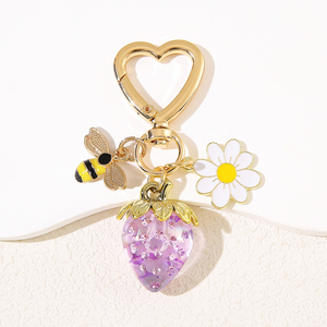 TG-2679 Wholesale of New Cute Bee Strawberry Heart-shaped Keychains, Ladies' Bag Pendants and <b>Key</b> <b>Chains</b> Are Selling Well - Product Image 4