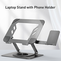 Nouveau support pour ordinateur portable en acier inoxydable réglable à 360 degrés, pliable, ergonomique, portable, pour ordinateur portable