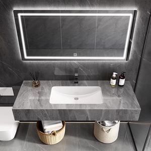 GJGC Modern Ceramic Art Wash Basin Embossed Countertop with Framed <strong>Mirror</strong> Wall Mounted Bathroom <strong>Vanities</strong> for Hotels Bathrooms - Product Image 6