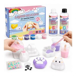 Children Craft Activity <b>Silicone</b> Set Personalized Squeeze Toys Paw Cheese Hamster Molds Colors <b>Beads</b> Flocking Dust - Product Image 5